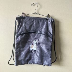 Thirty-One Cinch Sack Charcoal Crosshatch